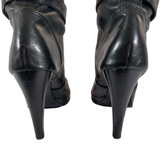 FRYE! "MARLOW" BLACK GENUINE LEATHER QUAD WRAPPED/BUCKLE ANKLE BOOTS! SZ 8.5M - Picture 9 of 12